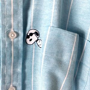 Embroidered Snoopy and Friends button up sz 16.5